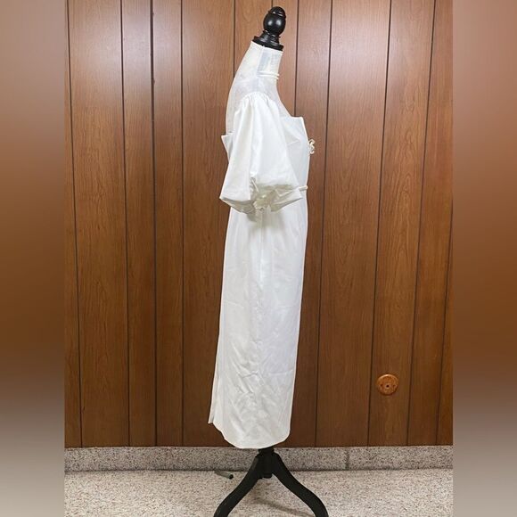 Self-Portrait Bow-Embellished Off-The-Shoulder Dress size 6 - Picture 9 of 12